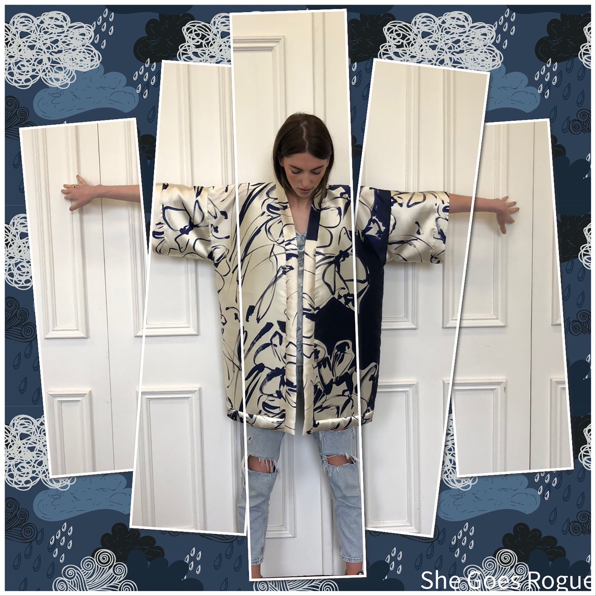 Bespoke Upcycled Vintage Shearling Kimono Jacket -  Ireland